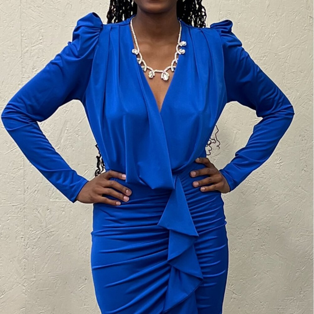 Royal Blue Ruffled Mini